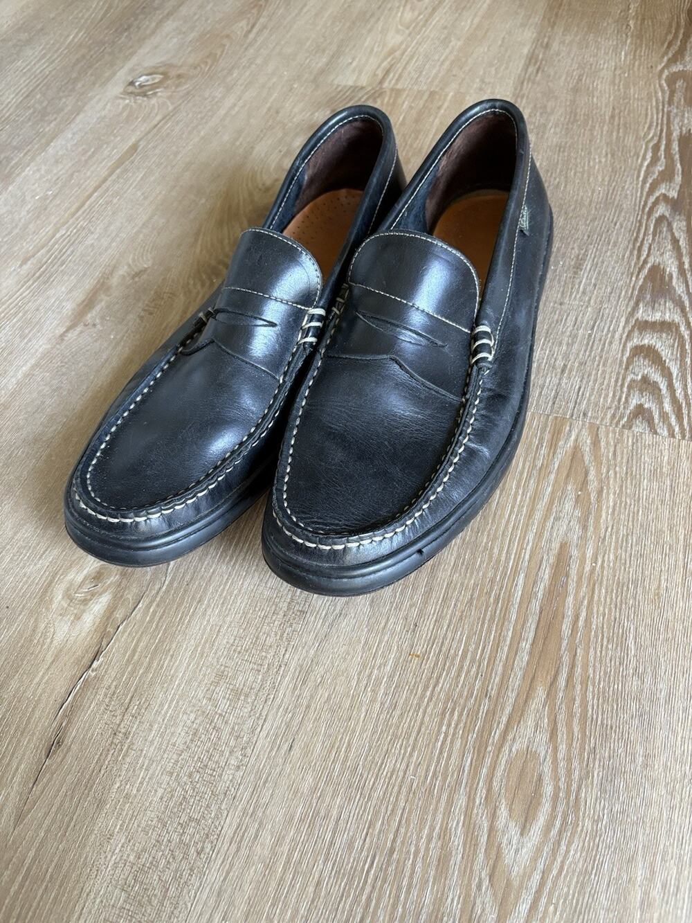 PARABOOT Men's Leather Penny Loafers - Black - UK 8.5 / US 9